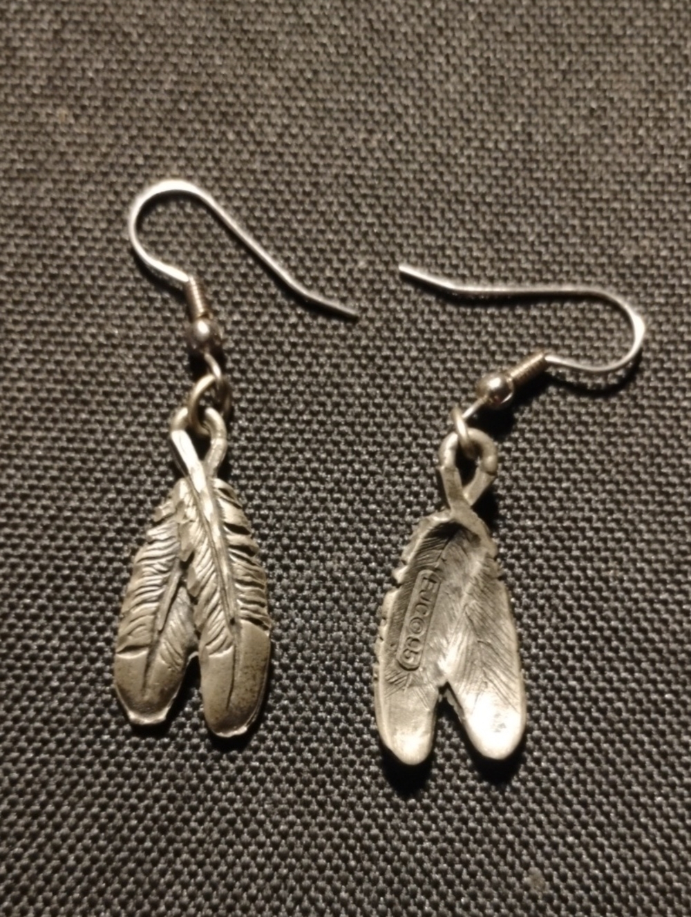 Delicate Silver Feather Drop Earrings - Unbranded